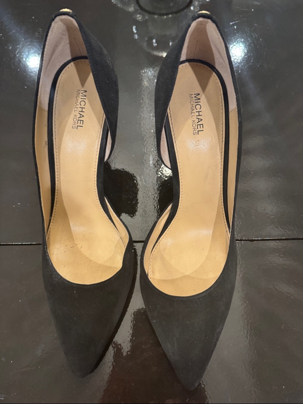 Michael Kors Black Suede Pointed Toe Pumps